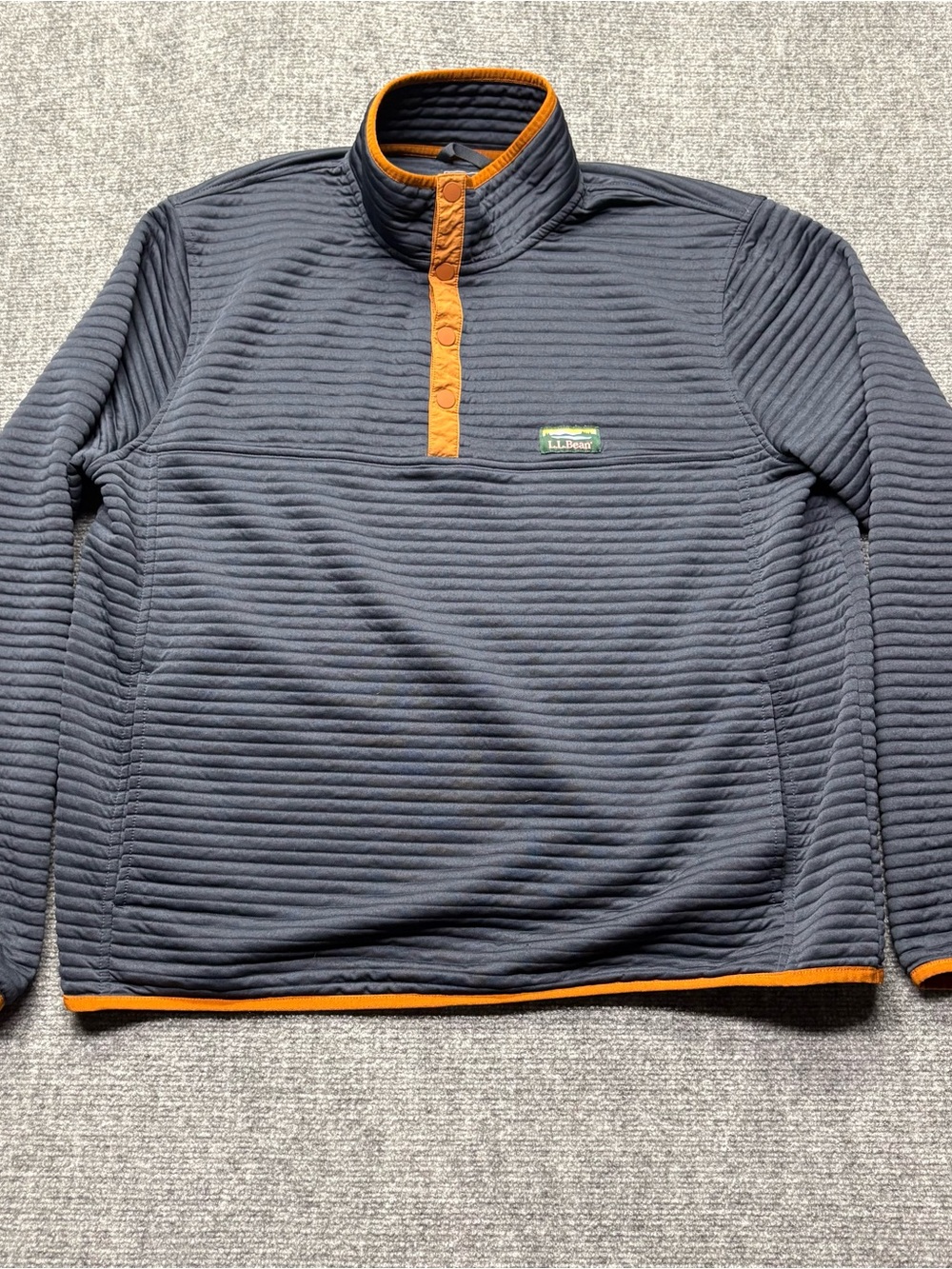 LL Bean Sweater Mens XL Blue Airlight Knit 1/4 Snap Slightly Fitted Gorpcore